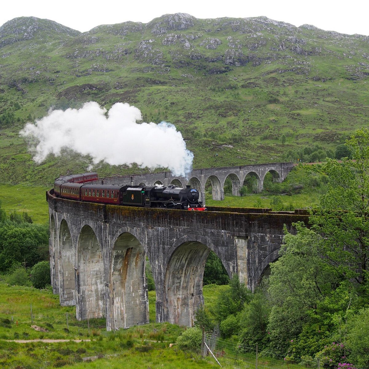 A placeholder image representing the Glenfinnan Viaduct with a steam train.